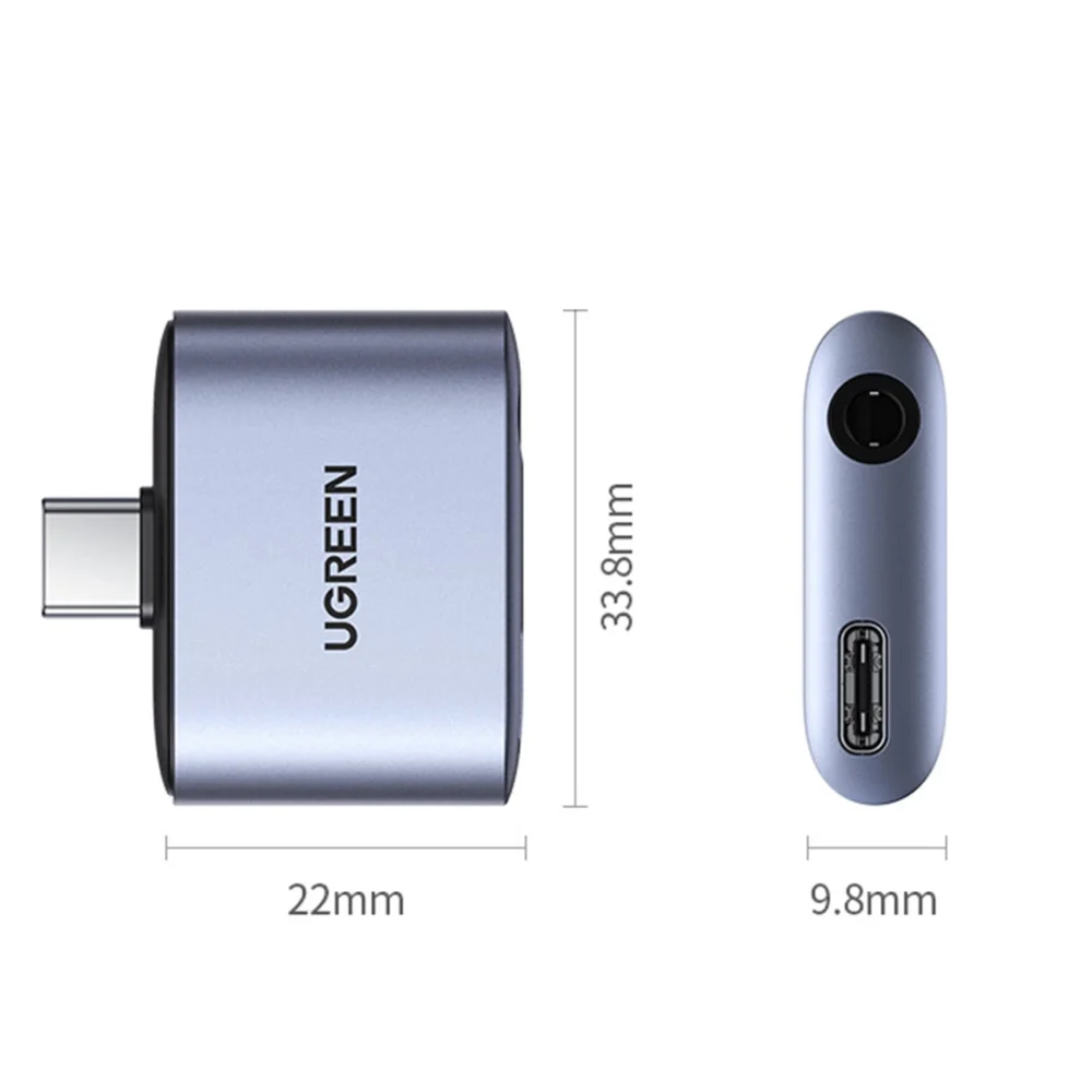 Ugreen CM231 USB-C mini jack 3.5 mm audio adapter - grayeng