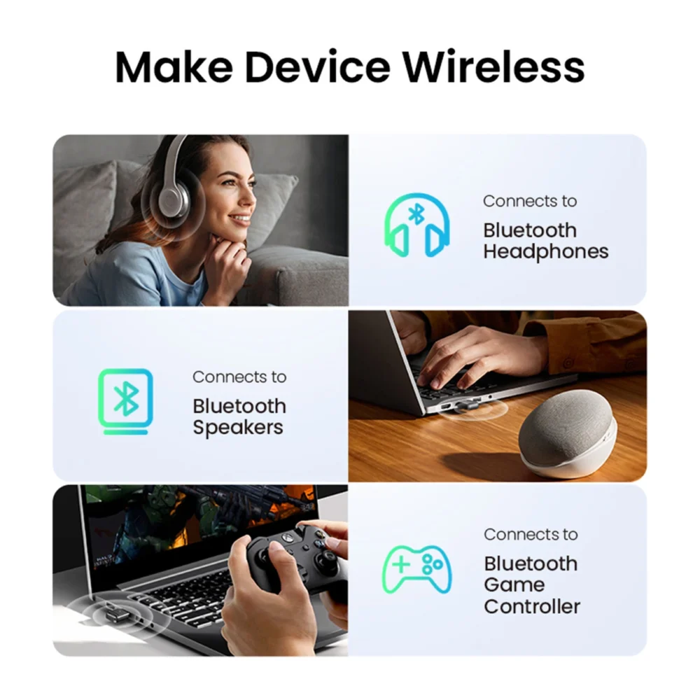 Ugreen CM390 5.0 USB Bluetooth adapter - blackeng
