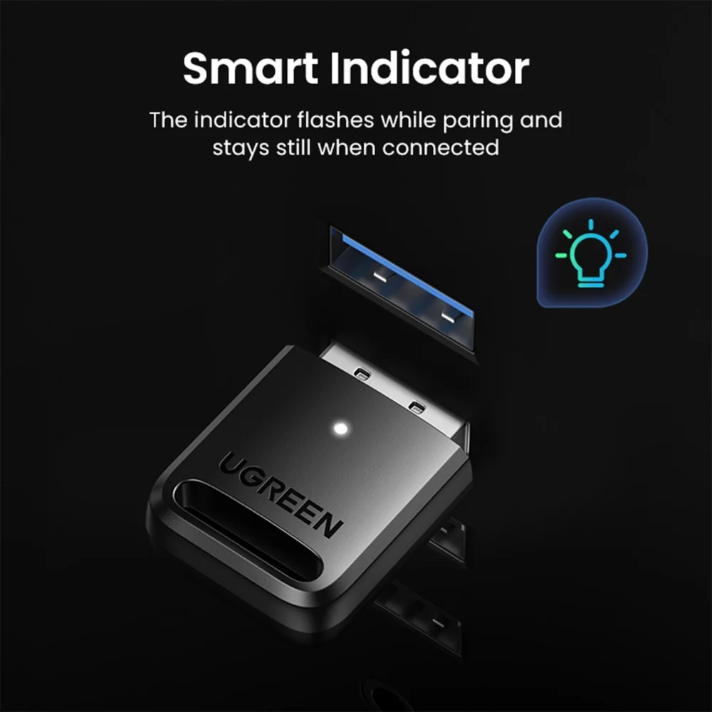 Ugreen CM390 5.0 USB Bluetooth adapter - blackeng
