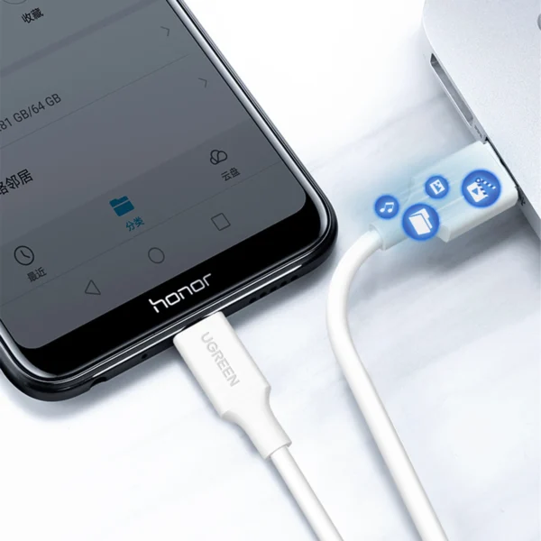 Ugreen US289 60140 micro USB / USB-A cable 0.5m - whiteeng