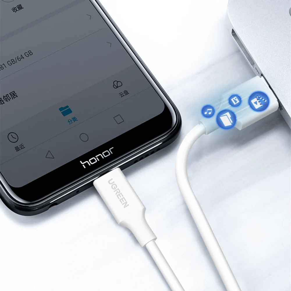 Ugreen US289 60143 micro USB / USB-A cable 2m - whiteeng