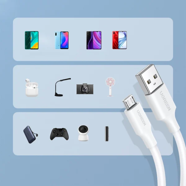 Ugreen US289 60143 micro USB / USB-A cable 2m - whiteeng