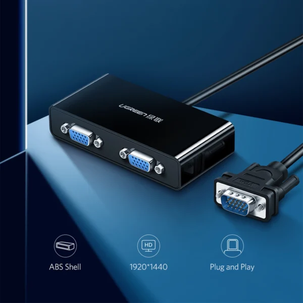 Ugreen 40254 1x2 VGA splitter - blackeng