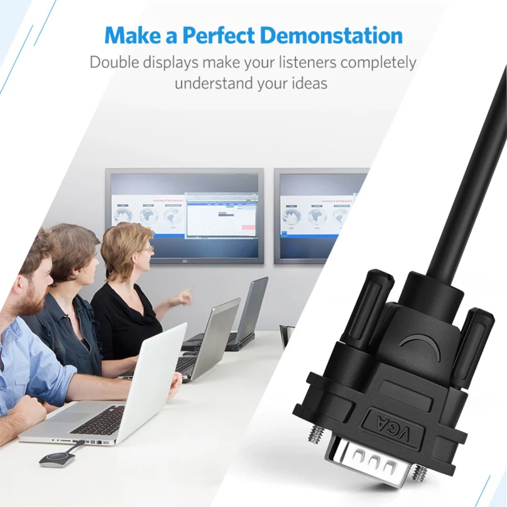Ugreen 40254 1x2 VGA splitter - blackeng