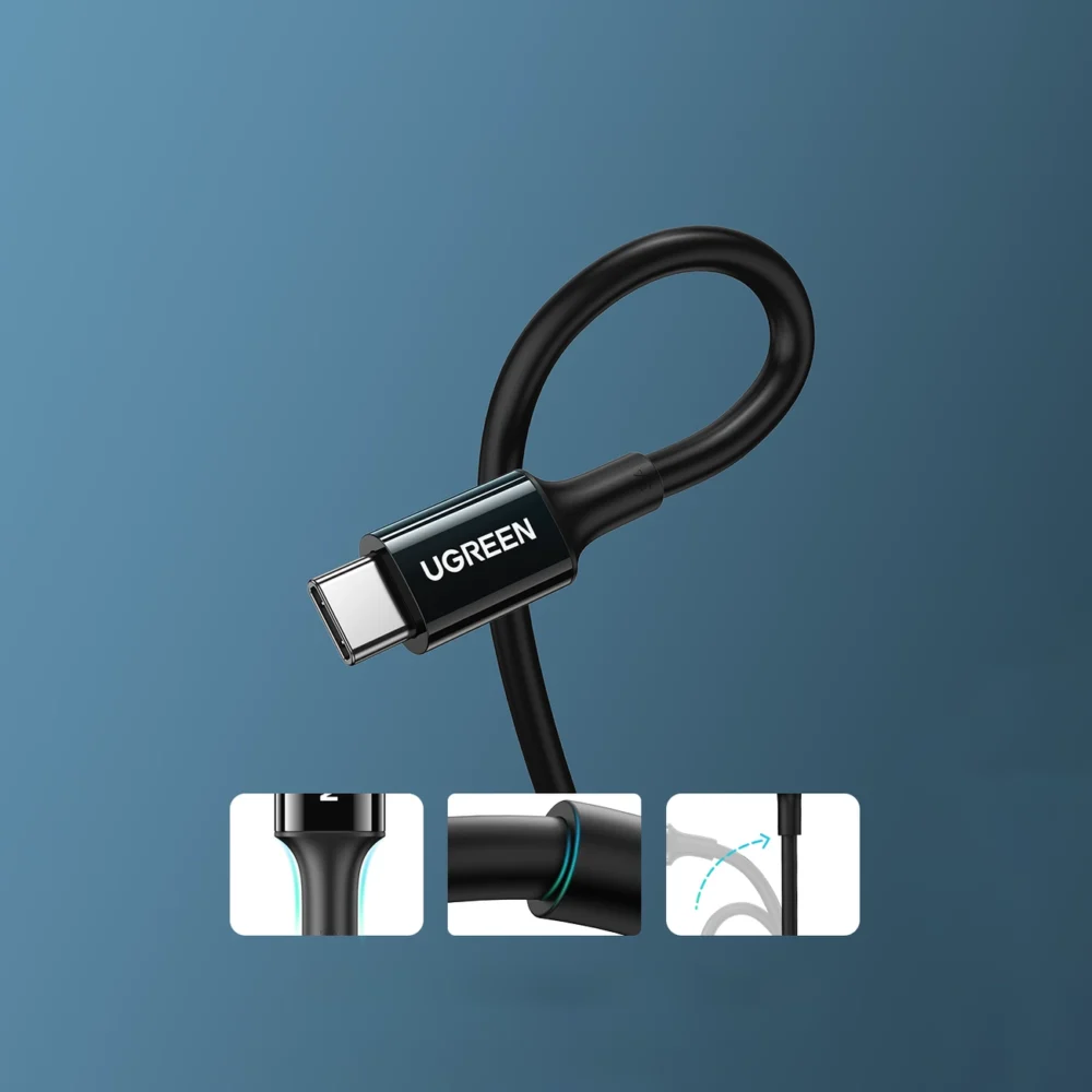 Ugreen US300 USB-C / USB-C 480Mb/s 5A 2m cable - blackeng