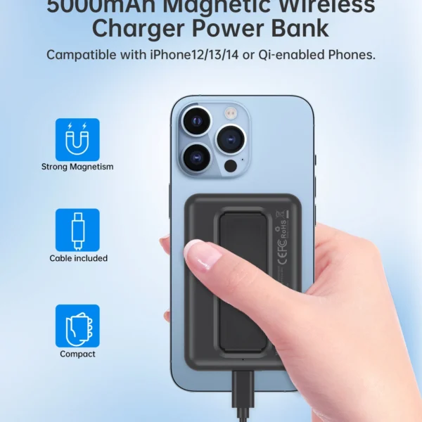 Choetech B662 wireless MagSafe 5000mAh powerbank - blackeng