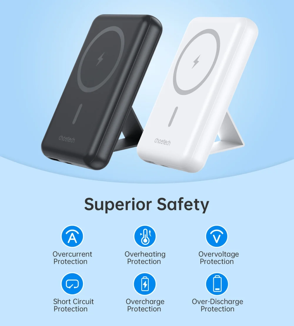 Choetech B662 wireless MagSafe 5000mAh powerbank - blackeng