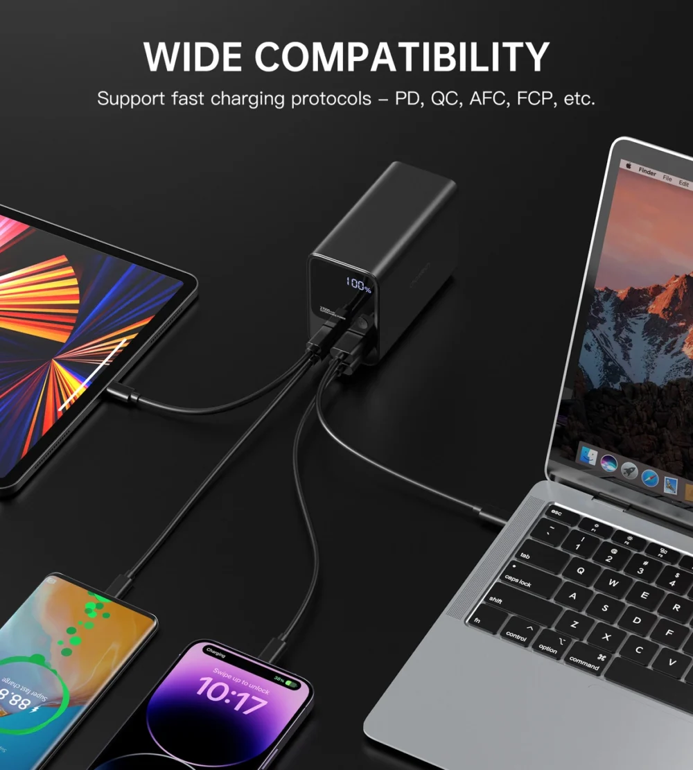 Choetech B635BK USB-A / USB-C Powerbank 22.5W 27000mAh - blackeng