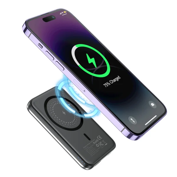 Choetech B655 mini wireless magnetic powerbank 5000mAh - silvereng
