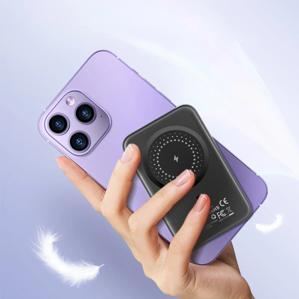 Choetech B655 mini wireless magnetic powerbank 5000mAh - silvereng