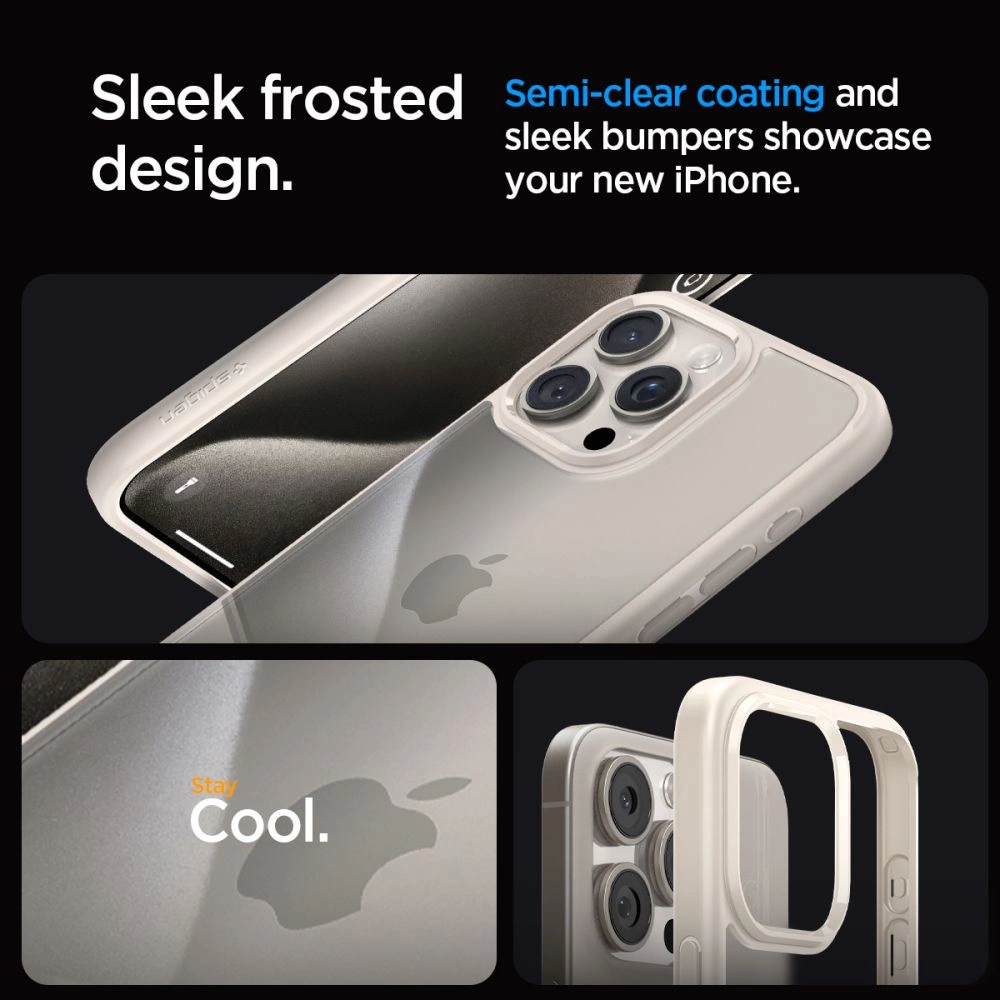 Spigen Ultra Hybrid iPhone 15 Pro Case - Natural Titaniumeng