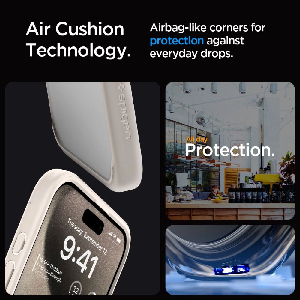 Spigen Ultra Hybrid iPhone 15 Pro Case - Natural Titaniumeng