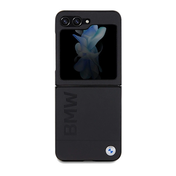 BMW Leather Hot Stamp case for Samsung Galaxy Z Flip 5 - blackeng