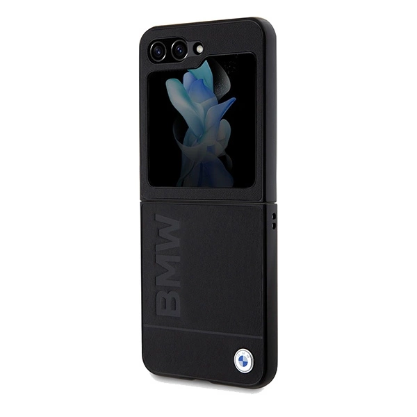 BMW Leather Hot Stamp case for Samsung Galaxy Z Flip 5 - blackeng