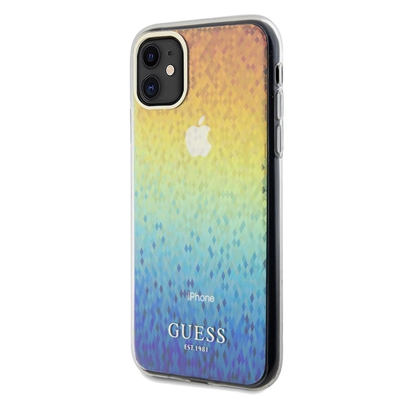 Guess IML Faceted Mirror Disco Iridescent case for iPhone 11 / Xr - multicoloreng