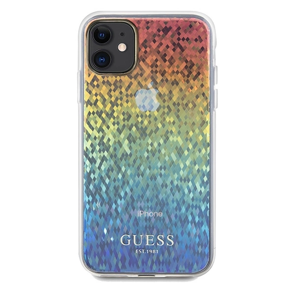 Guess IML Faceted Mirror Disco Iridescent case for iPhone 11 / Xr - multicoloreng