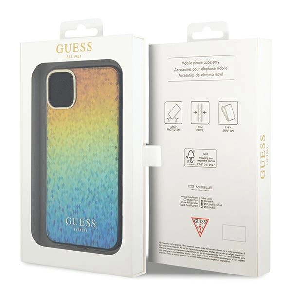 Guess IML Faceted Mirror Disco Iridescent case for iPhone 11 / Xr - multicoloreng