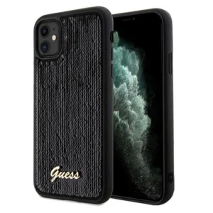 Guess Sequin Script Metal case for iPhone 11 / Xr - blackeng