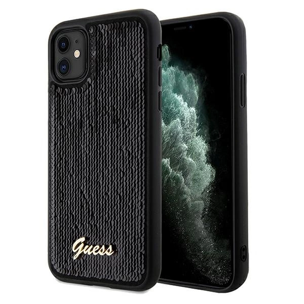 Guess Sequin Script Metal case for iPhone 11 / Xr - blackeng
