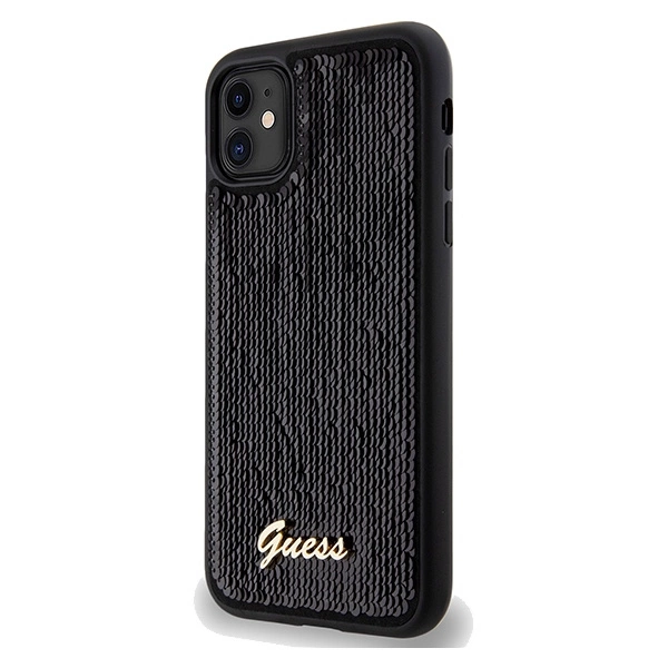 Guess Sequin Script Metal case for iPhone 11 / Xr - blackeng