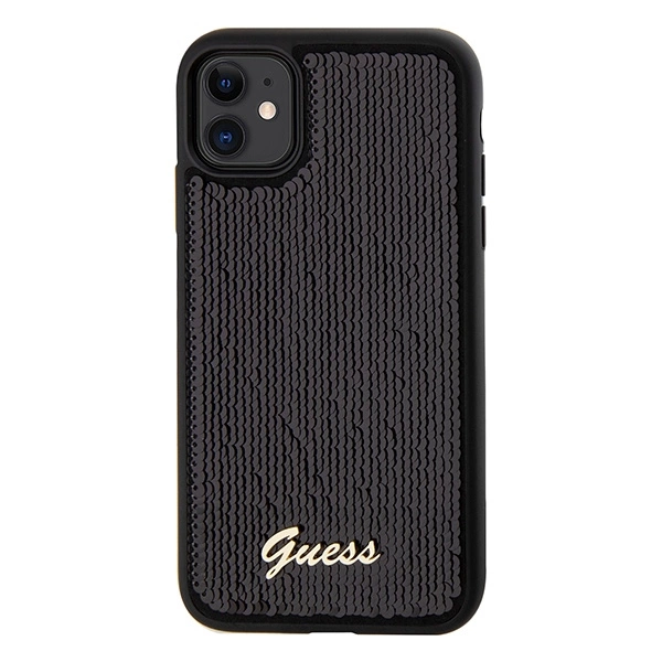 Guess Sequin Script Metal case for iPhone 11 / Xr - blackeng