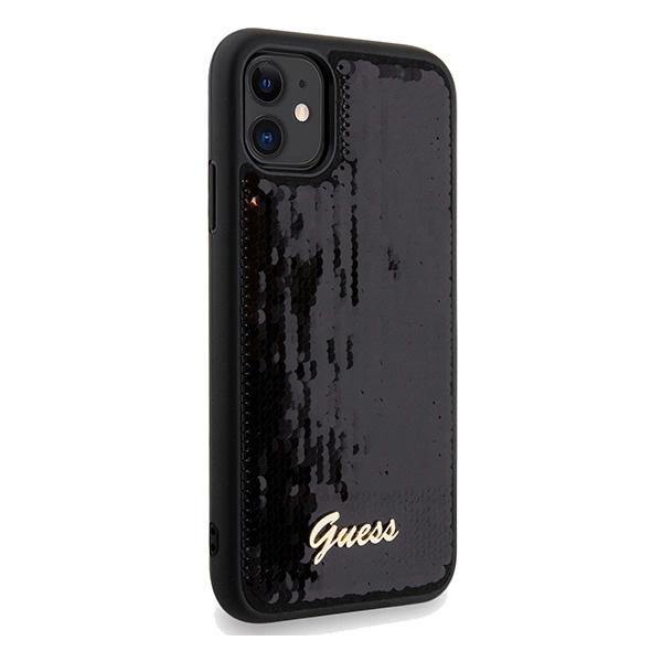 Guess Sequin Script Metal case for iPhone 11 / Xr - blackeng
