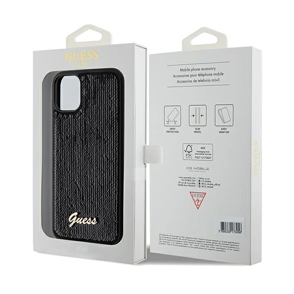 Guess Sequin Script Metal case for iPhone 11 / Xr - blackeng