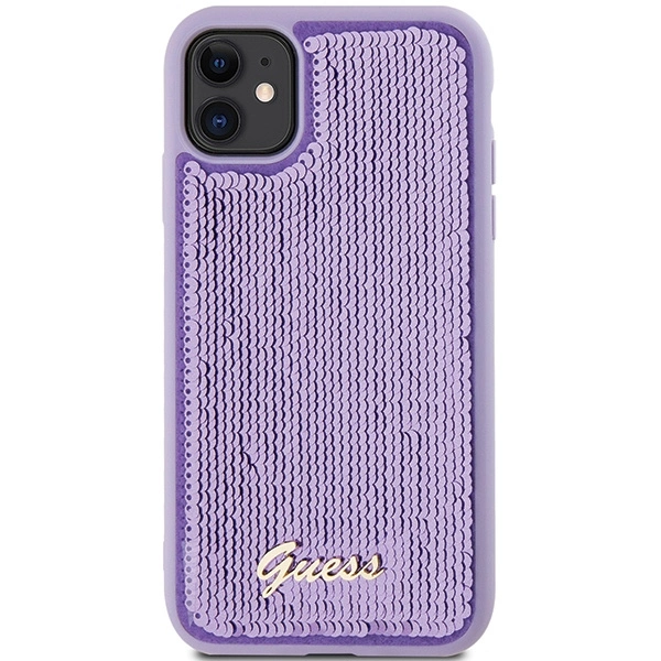 Guess Sequin Script Metal case for iPhone 11 / Xr - purpleeng