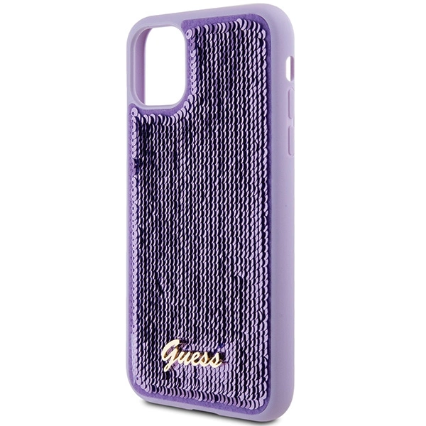 Guess Sequin Script Metal case for iPhone 11 / Xr - purpleeng