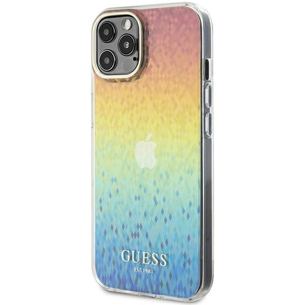 Guess IML Faceted Mirror Disco Iridescent case for iPhone 12/12 Pro - multicoloreng