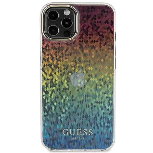 Guess IML Faceted Mirror Disco Iridescent case for iPhone 12/12 Pro - multicoloreng