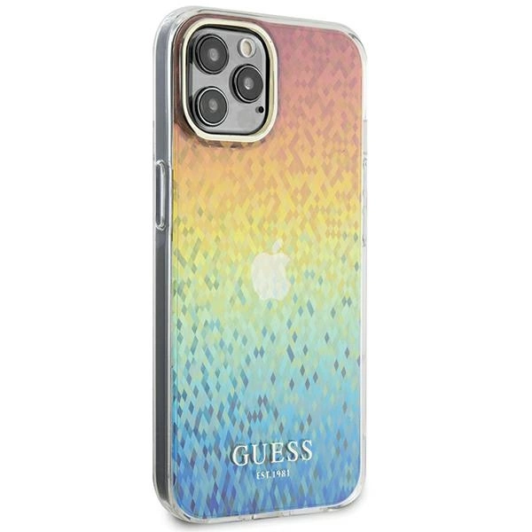 Guess IML Faceted Mirror Disco Iridescent case for iPhone 12/12 Pro - multicoloreng