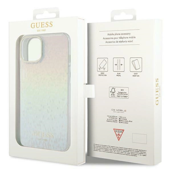 Guess IML Faceted Mirror Disco Iridescent case for iPhone 12/12 Pro - multicoloreng