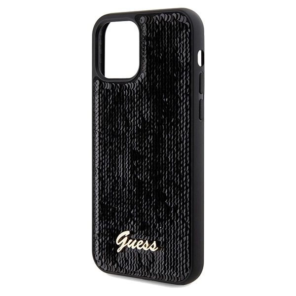 Guess Sequin Script Metal case for iPhone 12/12 Pro - blackeng