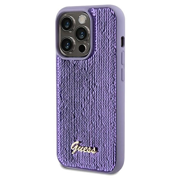 Guess Sequin Script Metal case for iPhone 13 Pro / 13 - purpleeng
