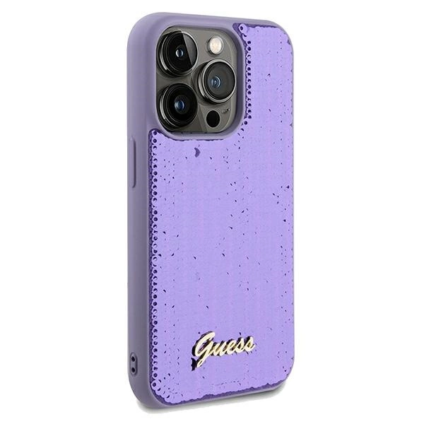 Guess Sequin Script Metal case for iPhone 13 Pro / 13 - purpleeng