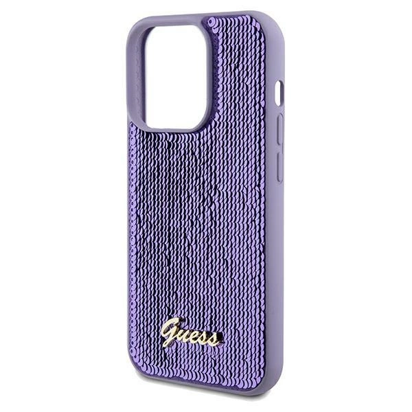 Guess Sequin Script Metal case for iPhone 13 Pro / 13 - purpleeng