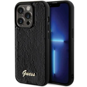 Guess Sequin Script Metal case for iPhone 13 Pro Max - blackeng