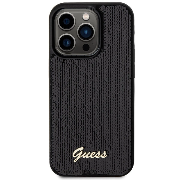 Guess Sequin Script Metal case for iPhone 13 Pro Max - blackeng