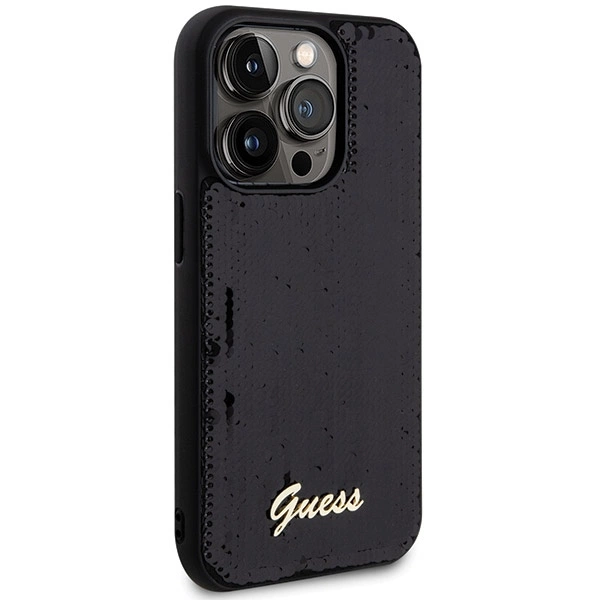 Guess Sequin Script Metal case for iPhone 13 Pro Max - blackeng