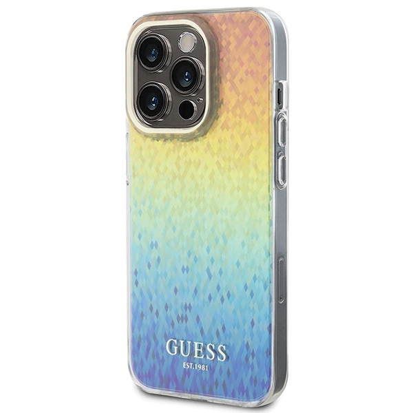 Guess IML Faceted Mirror Disco Iridescent case for iPhone 14 Pro - multicoloredeng