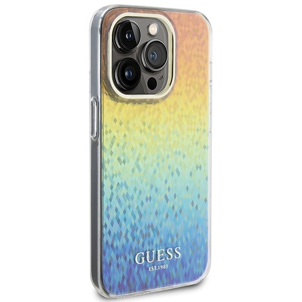 Guess IML Faceted Mirror Disco Iridescent case for iPhone 14 Pro - multicoloredeng