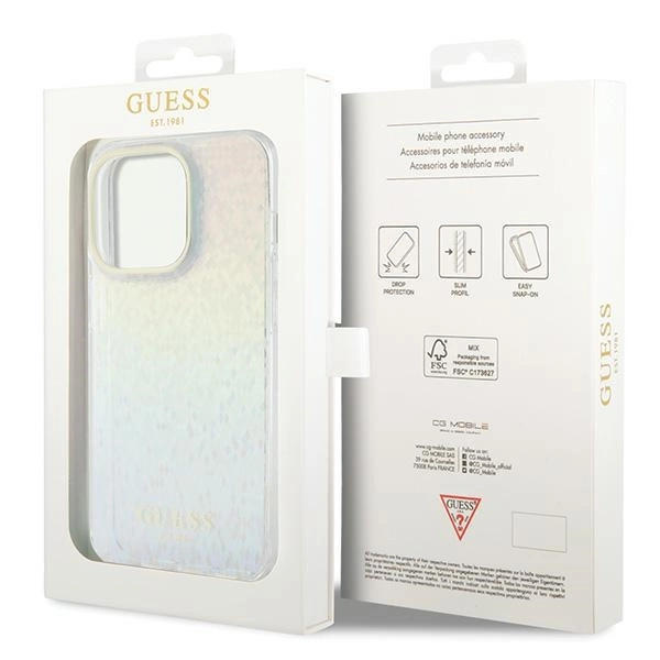 Guess IML Faceted Mirror Disco Iridescent case for iPhone 14 Pro - multicoloredeng
