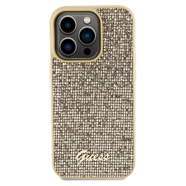 Guess Disco Metal Script case for iPhone 14 Pro - goldeng