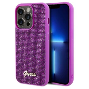 Guess Disco Metal Script case for iPhone 14 Pro - fuchsiaeng