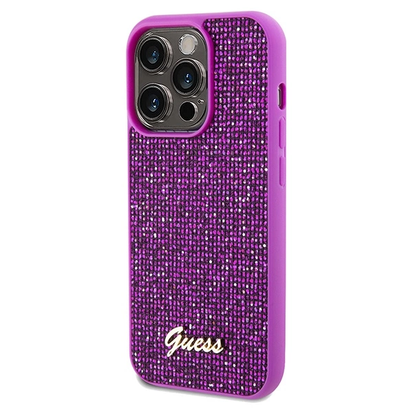 Guess Disco Metal Script case for iPhone 14 Pro - fuchsiaeng