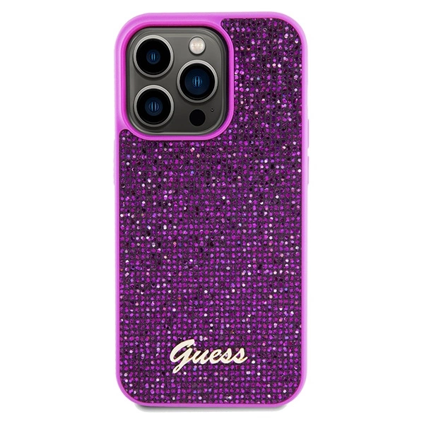 Guess Disco Metal Script case for iPhone 14 Pro - fuchsiaeng