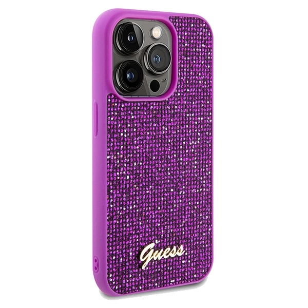 Guess Disco Metal Script case for iPhone 14 Pro - fuchsiaeng
