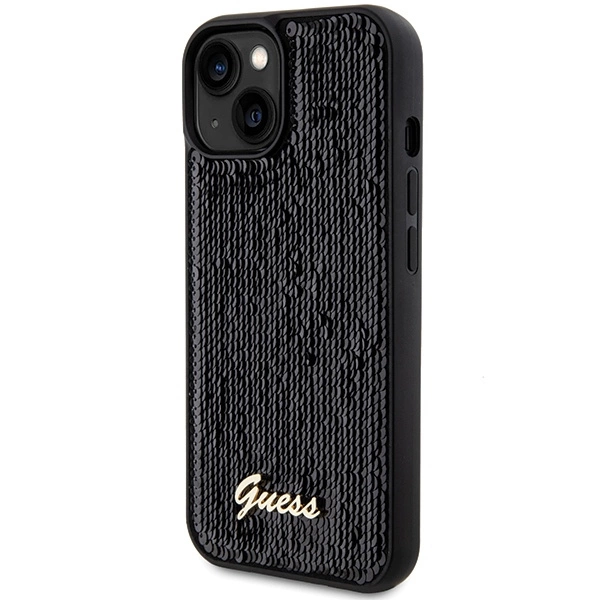 Guess Sequin Script Metal case for iPhone 14 / 15 / 13 - blackeng