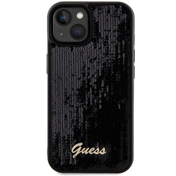 Guess Sequin Script Metal case for iPhone 14 / 15 / 13 - blackeng